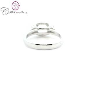 AU750 18K คลาสสิกสีขาวทองแยกวงแหวนยึดรูปเบาะ1.75CT เพชรธรรมชาติแท้ - Product Image 3