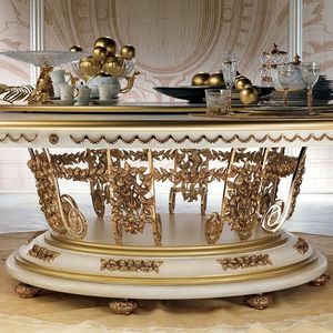 Juego de Comedor Redondo de Teca Tallada a Mano de Lujo Prestige The Plaza, Colección de Muebles Clásicos Reales para Palacio, Villa u Hotel - Product Image 6