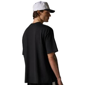 Men Oversized Black T Shirt Short Sleeve Crew Neck Cotton Casual Streetwear Top <b>Small</b> <b>Chest</b> Logo Print Summer Tee - Product Image 6