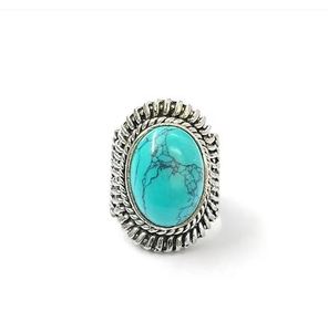 Handcrafted <b>925</b> <b>Silver</b> <b>Ring</b> With Oval Turquoise Gemstone Vintage Designer Jewelry Collection JAIPUR <b>SILVER</b> - Product Image 1