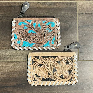 กระเป๋าใส่เหรียญทำจากหนังแท้ลายดอกไม้สุดหรูสำหรับผู้หญิงดีไซน์ตามสั่ง - Product Image 5