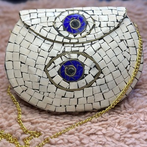 Sac à main indien de luxe artisanat multicolore en mosaïque métallique accessoire de mariage sac de soirée pour femmes sac de fête - Product Image 2