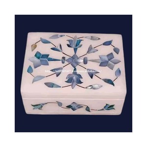 Mejor colección Premium Nueva última producción Caja de incrustaciones de mármol con material de nácar Uso para almacenamiento de joyas Artículo de regalo - Product Image 4
