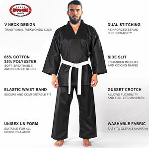 Wholesale Farabi Taekwondo Suits Cotton Karate Uniform Taekwondo Dobok Martial Arts <b>Kimono</b> Adult Unisex Breathable Quick Front - Product Image 4