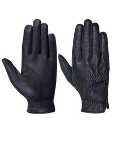 Black Full Finger Riding Gloves Waterproof Breathable Non Slip Leather <b>Equestrian</b> Gloves for Outdoor Sports - Product Image 3