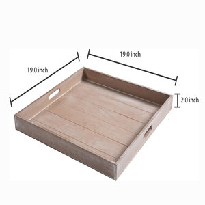 ถาดเสิร์ฟพร้อมที่จับสำหรับการตกแต่งแบบหลายรูปแบบถาดเสิร์ฟพร้อมถาดสำหรับอาหารเช้าชากาแฟมื้ออาหารโต๊ะกาแฟในครัว - Product Image 3