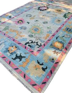 Alfombras y conjuntos ecológicos hechos a mano de lana/seda tradicionales Oushak modernos para una decoración elegante del hogar - Product Image 1