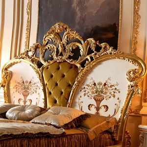 Juego de Dormitorio de Lujo Francés, Estilo Clásico Europeo, en Oro Blanco, de Alta Calidad, Estilo Barroco Real, en Madera de Caoba, Tamaño King, para Villa u Hotel - Product Image 3