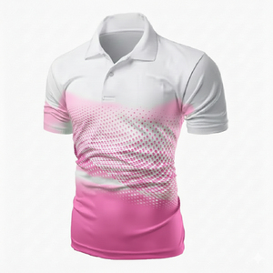 Polo de Manga Corta para Hombre con Estampado de Puntos Degradados, Secado Rápido, Deportivo, Tejido, 100% Poliéster, Corte Regular, Disponible a Precio de Fábrica - Product Image 3
