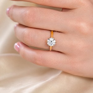 Anillo de Compromiso Solitario con Diamante Cultivado en Laboratorio, Joyería Fina Atemporal, Oro Blanco Brillante de 18K, Certificado IGI, Corte Brillante, para Boda - Product Image 5