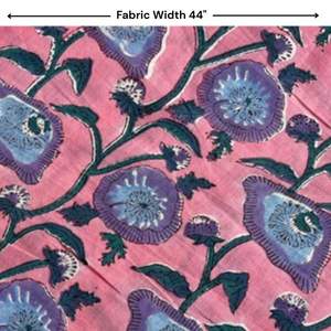 Tela de Algodón Puro con Estampado a Mano de Jaipur, Estilo Boho, Hecha a Mano por Artesanos, Ecológica, Sostenible, Duradera y Suave, Apta para Lavado a Máquina - Product Image 3