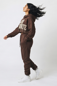 Conjunto de Sudadera con Capucha y Pantalones Deportivos con Bordado Desgastado, 400 GSM, Felpa de Algodón, Traje Deportivo de Invierno, Sudadera con Capucha Extra Grande y Pantalones Deportivos - Product Image 4