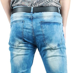 Nouveau Jean en Denim Homme de Haute Qualité, Coupe Décontractée, Taille Mi-Haute, Jambe Large, Délavé Effet Neige, Déchiré, Coupe Ample, Hiver - Product Image 3