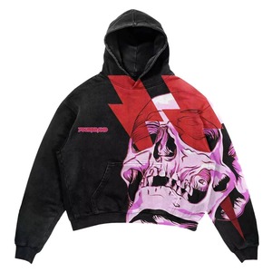 OEM High Quality Wholesale Custom Logo Digital Printing Bulk Oversized Fleece 100% Cotton Vintage Washed Winter Unisex Hooded - Product Image 4