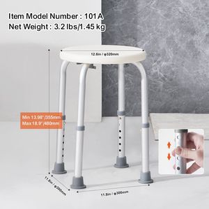 Silla de Ducha Portátil con Altura Ajustable y Agarre Seguro para Personas Mayores y con Discapacidad - Product Image 2
