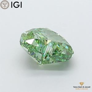 Diamant de laboratoire CVD de 3,00 carats, couleur vert vif fantaisie, clarté VVS2, avec certificat IGI, taille cœur, pour conception de bague solitaire - Product Image 3