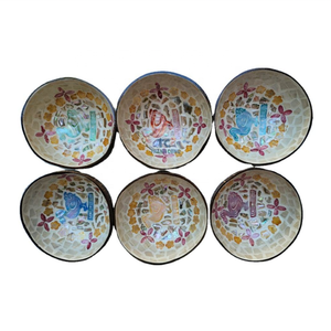 Exportateur professionnel de sets de vaisselle écologiques en noix de coco, avec ensemble de 6 bols en noix de coco, livraison directe d'usine - Product Image 1