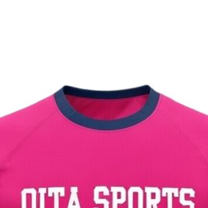 Unisex Pink Teal Sublimation Netball Jersey <b>Polyester</b> Crewneck Athletic Team Sports <b>Shirt</b> Training Match Performance Clothing - Product Image 3