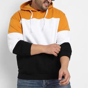 Hoddies Manufacturer Customized Panel Splicing Color <b>Block</b> Uneven Patchwork Thick 420g Half Zip Blank Oversized Winter Digital - Product Image 3