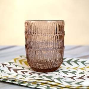 Juego de 6 Vasos Vintage AMAARE de 450 ml de Capacidad, Vasos Transparentes con Texturas Únicas para el Hogar, Hotel, Regalo de Boda - Product Image 1