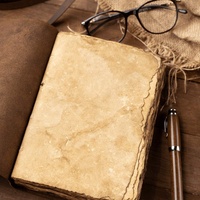 Carnet en cuir vintage en gros avec clé, papier ligné à bords frangés, carnet de croquis antique fait main OEM Adimani 9x6 pouces