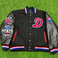 Veste universitaire de qualité supérieure verte et blanche pour hommes, avec broderie chenille et manches en cuir, pour les matchs de baseball, vente en gros, personnalisable