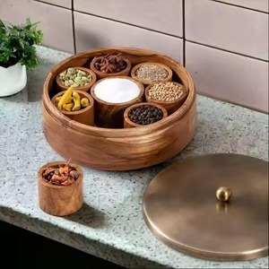 Boîte à épices en bois de qualité supérieure, organisateur d'épices fait main, boîte de rangement de cuisine pour herbes et assaisonnements essentiels - Product Image 3