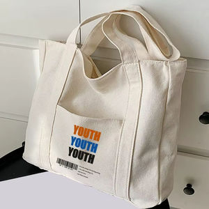 Sac fourre-tout en toile graphique moderne pour jeunes femmes, multi-compartiments, en tissu de coton, pour le quotidien, l'université, le travail, les voyages, sacs à bandoulière - Product Image 1