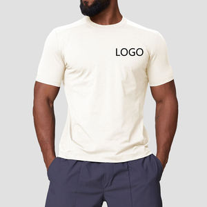 GYM T-<b>Shirt</b> Men's for Short Sleeve O-Neck Regular Fit 100% Cotton Quick Dry Striped Front Logo Casual Style - Product Image 1