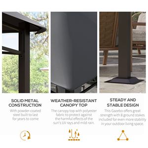 10FT X 10FT Soft Top Patio Gazebo Outdoor <b>Canopy</b> with Geometric <b>Roof</b> All Weather Steel Frame Gray Powder Coated Arbour - Product Image 5