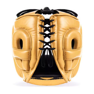 Ensemble de boxe d'entraînement en cuir véritable, durable et protecteur, avec options de couleurs métalliques : Gants de boxe, protège-tête, protège-grenaille, Muay Thai, Sanda - Product Image 6