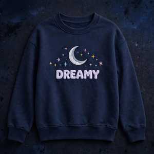 เสื้อสเวตเชิ้ตโอเวอร์ไซส์คอกลมสำหรับผู้หญิง ลายปัก 3 มิติ รูปพระจันทร์และดวงดาว ดีไซน์เรียบง่าย ผ้าฝ้าย 100% สวมใส่สบาย - Product Image 1