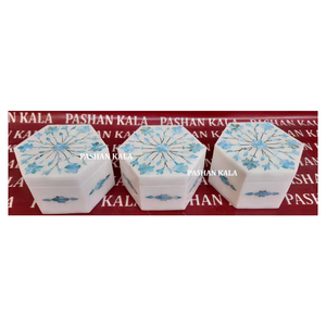 New Antique Flower Design With High Class Standard Size Of Handmade Natural Marble Mother Of Pearl Inlay Art Work Jewelry Box - Product Image 4