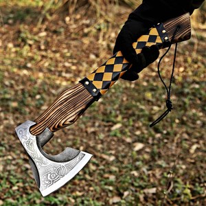 Tête de hache-martelade en acier forgé avec manche en bois, coupe-pizza de qualité industrielle, la lame de coupe SHARP POINT TRADERS de 9 pouces - Product Image 2