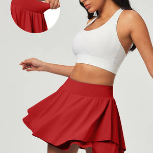 วัสดุที่ไม่ยับง่าย ช่วยให้สวมใส่สบายสำหรับทำงานและเล่นกีฬา กระโปรงกีฬาเอวสูงสไตล์ลำลองสำหรับฤดูร้อน - Product Image 4