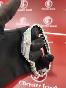 High-End Top Custom Mechanical Moissanite <b>Watches</b> Luxury Hand Set Iced Out Diamond Hip Hop Bust Stainless Steel Band - Product Image 4