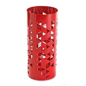 Porte-parapluie en métal rouge avec motif géométrique découpé pour la décoration de la maison et de la zone de séjour, support de parapluie sur pied - Product Image 1