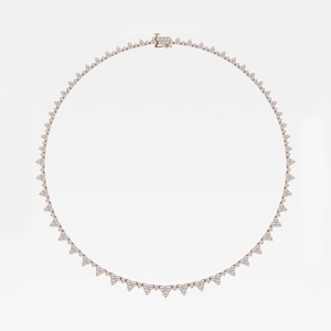 Collar de Cadena con Diamantes Cultivados en Laboratorio, 11-13 Quilates, Corte Redondo, Graduados, para Mujer, Joyería Elegante - Product Image 2