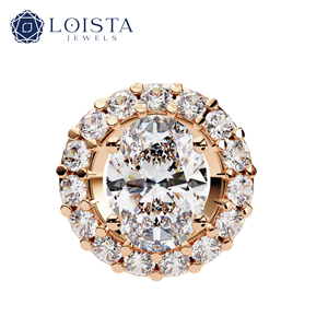 <b>Solid</b> Rose <b>Gold</b> VVS Lab Grown Diamond CVD Custom Made Iced <b>Pendant</b> with high finishing - Product Image 2