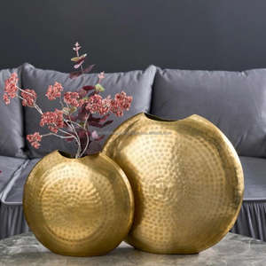 Maceta de lujo y jarrones de flores, hoja de forma ovalada, macetas de hierro hechas a mano, acabado dorado, última maceta, jarrón de Metal para Decoración - Product Image 6