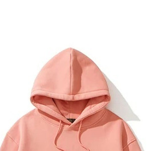 Sudadera con Capucha para Hombre, Color Rosa Coral, Estilo Holgado, Felpa de Algodón, con Bolsillo Canguro y Cordón Ajustable - Product Image 5