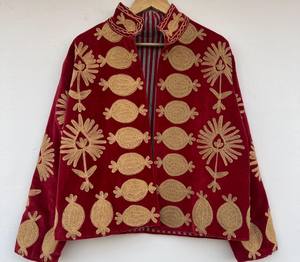 Chaqueta de Algodón para Mujer, Talla Grande, Acolchada, Impermeable, Reversible, Ecológica, de Secado Rápido, Transpirable, con Bordado a Mano, Estilo Suzani | - Product Image 1