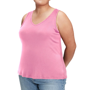 เสื้อกล้ามคอกลมลำลองสำหรับผู้หญิงไซส์ใหญ่-สีน้ำเงินเข้ม - Product Image 4