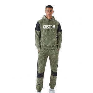 Conjunto Deportivo Personalizado para Hombre, Corte Regular, Lavado Ácido, Sudadera de Algodón Suave, Pantalones Jogger, Ropa Casual Urbana, Proveedor Mayorista - Product Image 2
