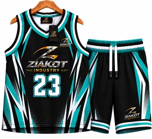 Venta al Por Mayor Directa de Fábrica ZIAKOT INDUSTRY, Jersey de Baloncesto Personalizado Negro, Dorado y Rojo, Cuello Redondo, Tejido de Canalé - Product Image 3