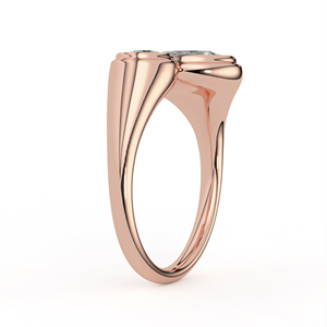 14K 18K Yellow Gold Toi Et Moi Lab Grown Diamond <b>Ring</b> Pear Cut <b>Two</b> <b>Stone</b> Open Bypass Bezel Set Asymmetric Engagement Band - Product Image 4