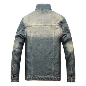 Men's <b>Denim</b> Jeans <b>Jacket</b> Regular Fit Button Fly Solid Color Casual Autumn Cotton Washable Topstitch - Product Image 2