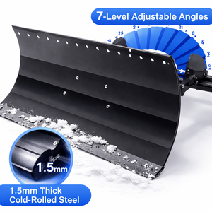 Pelle à neige en métal Widex de 30 po de large et 17 po de haut avec roues de 10 po, pelle à neige en acier à manche réglable pour utilisation extérieure en hiver ODGWTO012 - Product Image 5