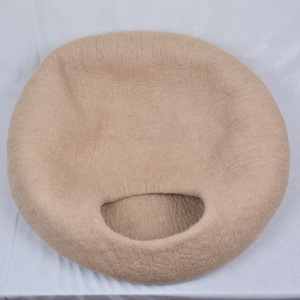 Soft Light Brown Wool Felt Cat Cave <b>Bed</b> Eco Friendly Cozy Indoor Pet <b>House</b> for Cats and Small Pets - Product Image 3
