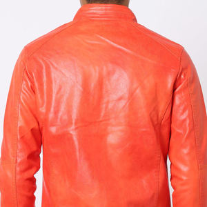 Chaqueta de Cuero para Hombre con Logotipo Personalizado OEM y ODM, Cuello Alto, Logotipo Frontal, Estilo Urbano, Moda Hip Hop, Chaqueta de Motociclista - Product Image 4